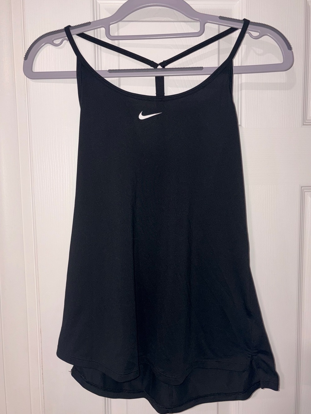 Nike Black Women's Strappy Athletic Tank with White Swoosh